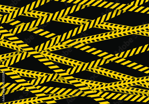 Virus lockdown barrier tape. Wuhan China Novel Coronavirus 2019-nCoV pandemic, Global spreading and dangerous of Covid-19 contamination. Government warning to the public