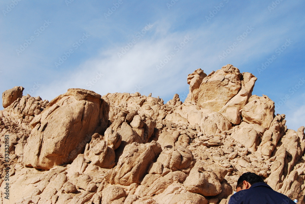 rock and sky in desert