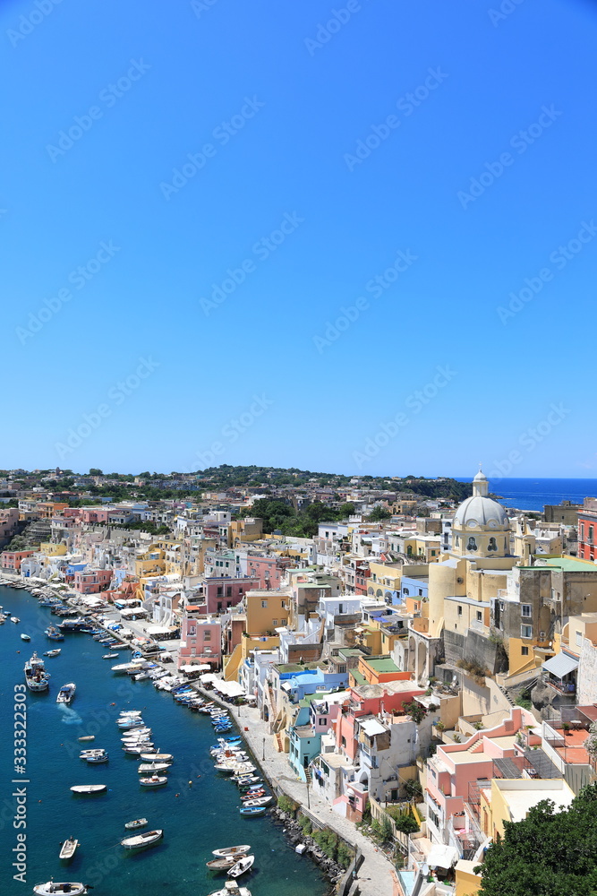Panoramic View of Procida island Italy