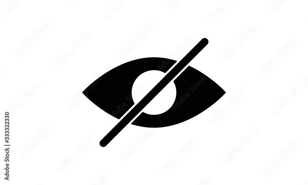 Hidden from view eye crossed out flat vector icon for apps and websites Hidden from view eye crossed out flat vector icon for apps and websites