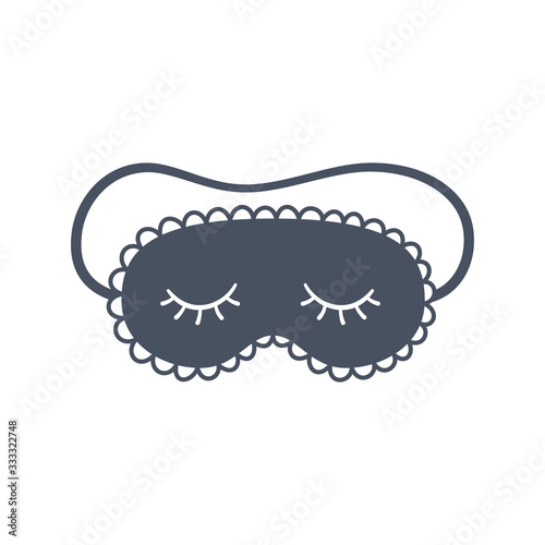Sleep mask for eyes. Night accessory to sleep, travel and recreation. Isolated vector illustration on white background