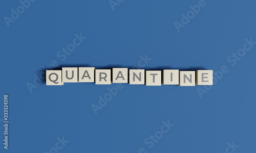 White Cube Letter Blocks With QUARANTINE Word