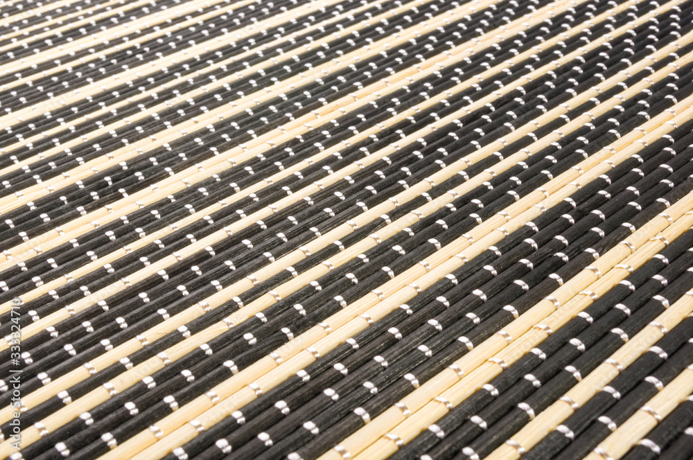 brown bamboo Mat - stand food, close-up, macro brown bamboo Mat - stand food, close-up, macro