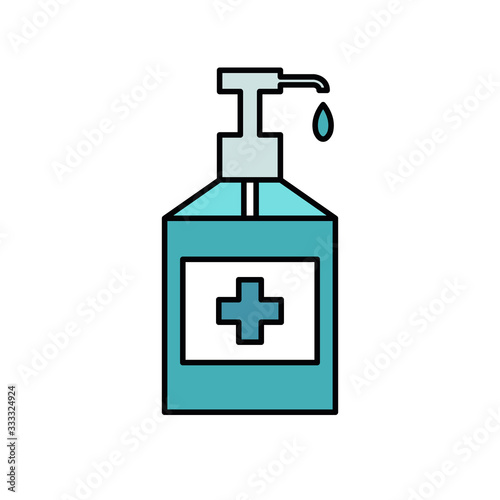alcohol gel, hand sanitizer flat icon, vector illustration
