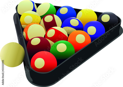 billiard balls realistic vector illustration