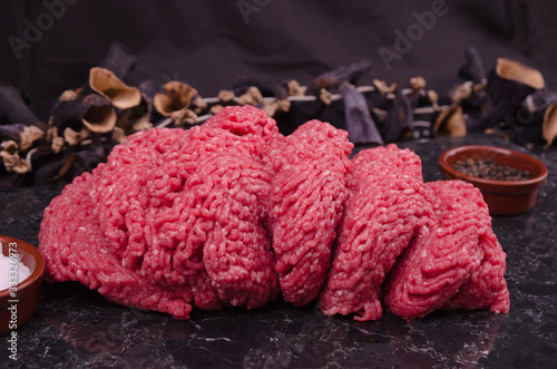 raw meatball stock photo