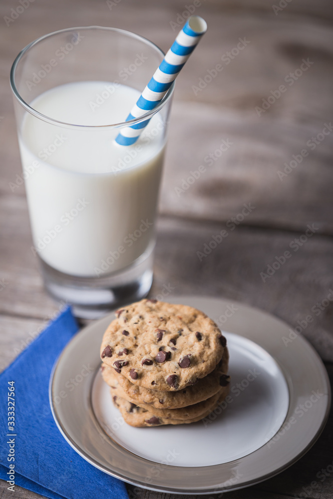 Chocolate chip cookies and milk Chocolate chip cookies and milk