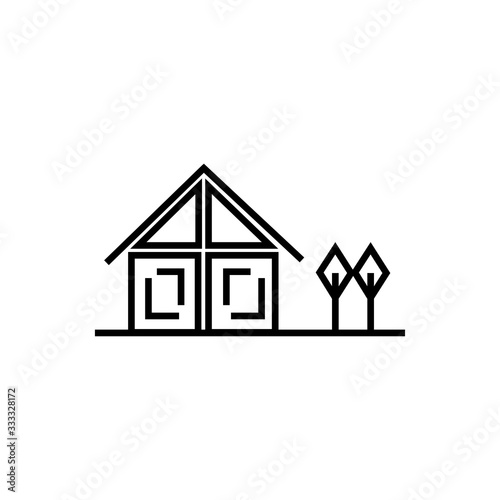 Home icon design simple line vector