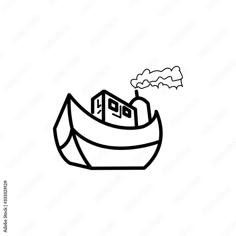 SHIP SEA ICON LINE SIMPLE DESIGN VECTOR