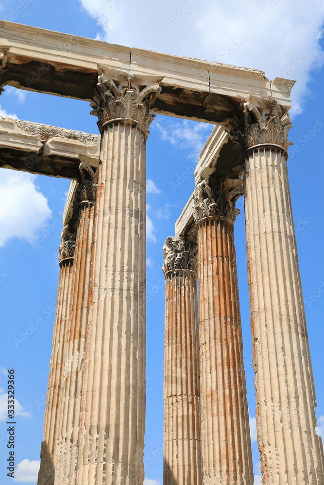 Temple of Olympian Zeus and Acropolis Hill, Athens Greece Temple of Olympian Zeus and Acropolis Hill, Athens Greece