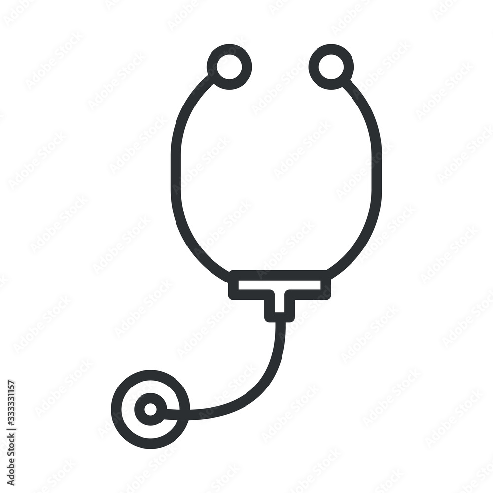 online health, stethoscope medical equipment diagnostic covid 19 pandemic line icon online health, stethoscope medical equipment diagnostic covid 19 pandemic line icon