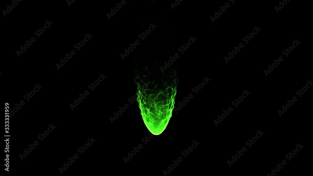 Scifi green flame for a special effects layer or magical animation in an endless loop