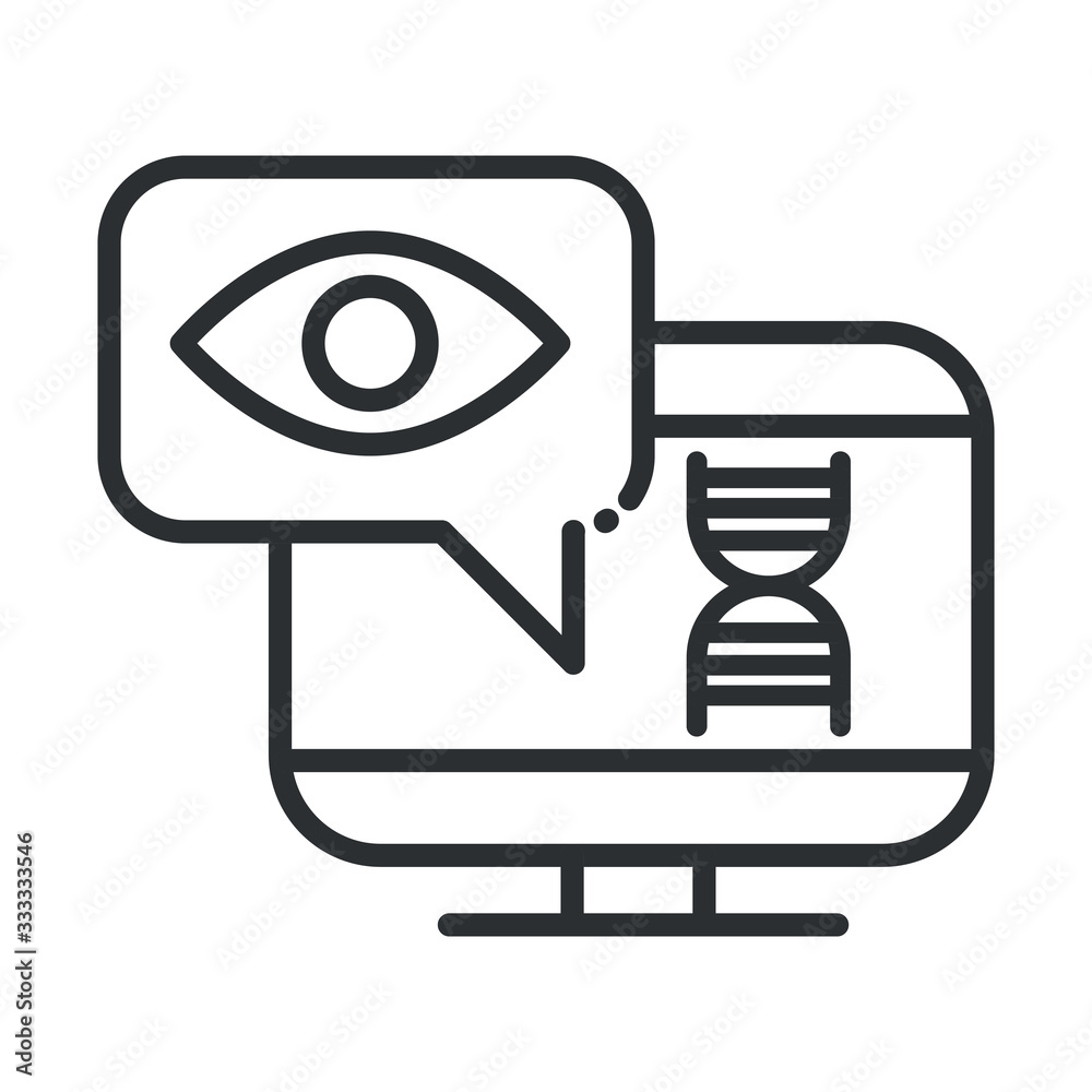 online health, computer diagnostic medical care covid 19 pandemic line icon online health, computer diagnostic medical care covid 19 pandemic line icon