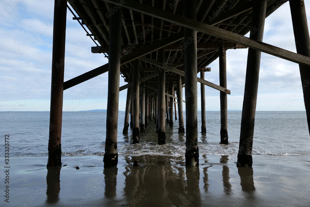 Beneath an ocean pier