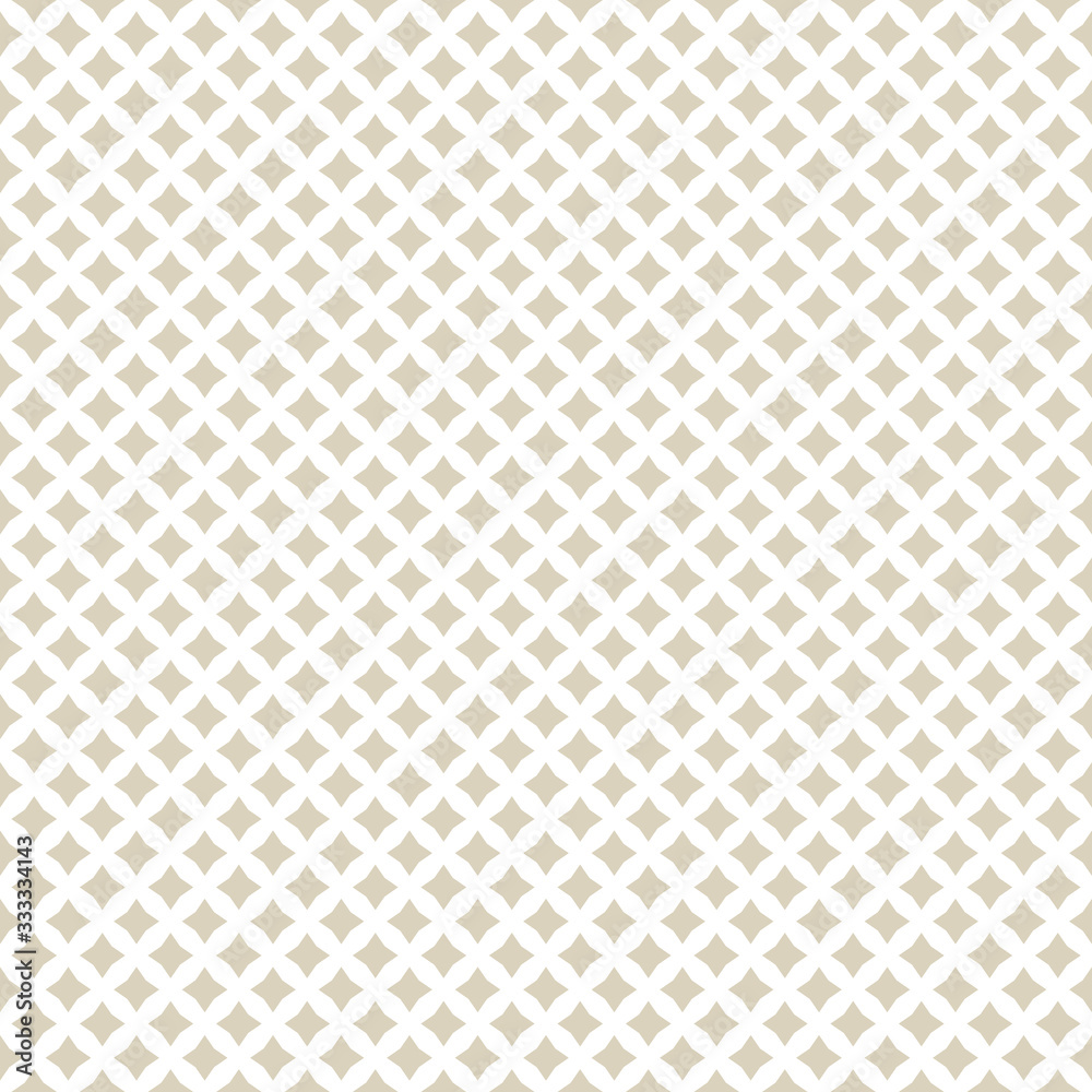 Subtle golden vector seamless pattern with small diamond shapes, stars, rhombuses. Simple geometric background. Abstract white and beige texture, repeat tiles. Elegant ornament. Decorative design Subtle golden vector seamless pattern with small diamond shapes, stars, rhombuses. Simple geometric background. Abstract white and beige texture, repeat tiles. Elegant ornament. Decorative design