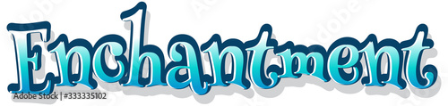 Font design for word enchantment in blue