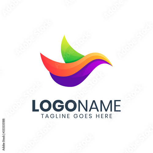 Awesome colorful bird logo design