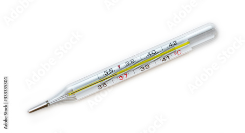 Mercury Classic Body Thermometer, indicating a normal temperature of 36. 6 degrees celsius
