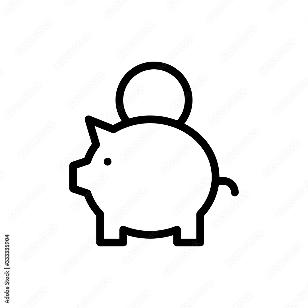 Piggy Bank Vector Icon Line Illustration Piggy Bank Vector Icon Line Illustration