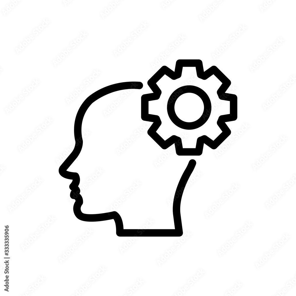 Creative Mind Vector Icon Line Illustration