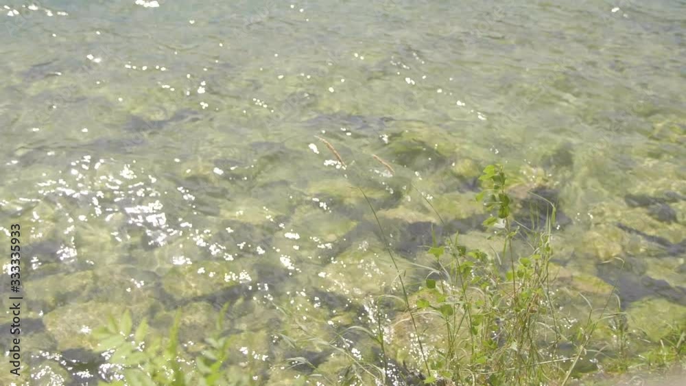 Crystal clear lake water at Aix-les-bains, France Crystal clear lake water at Aix-les-bains, France