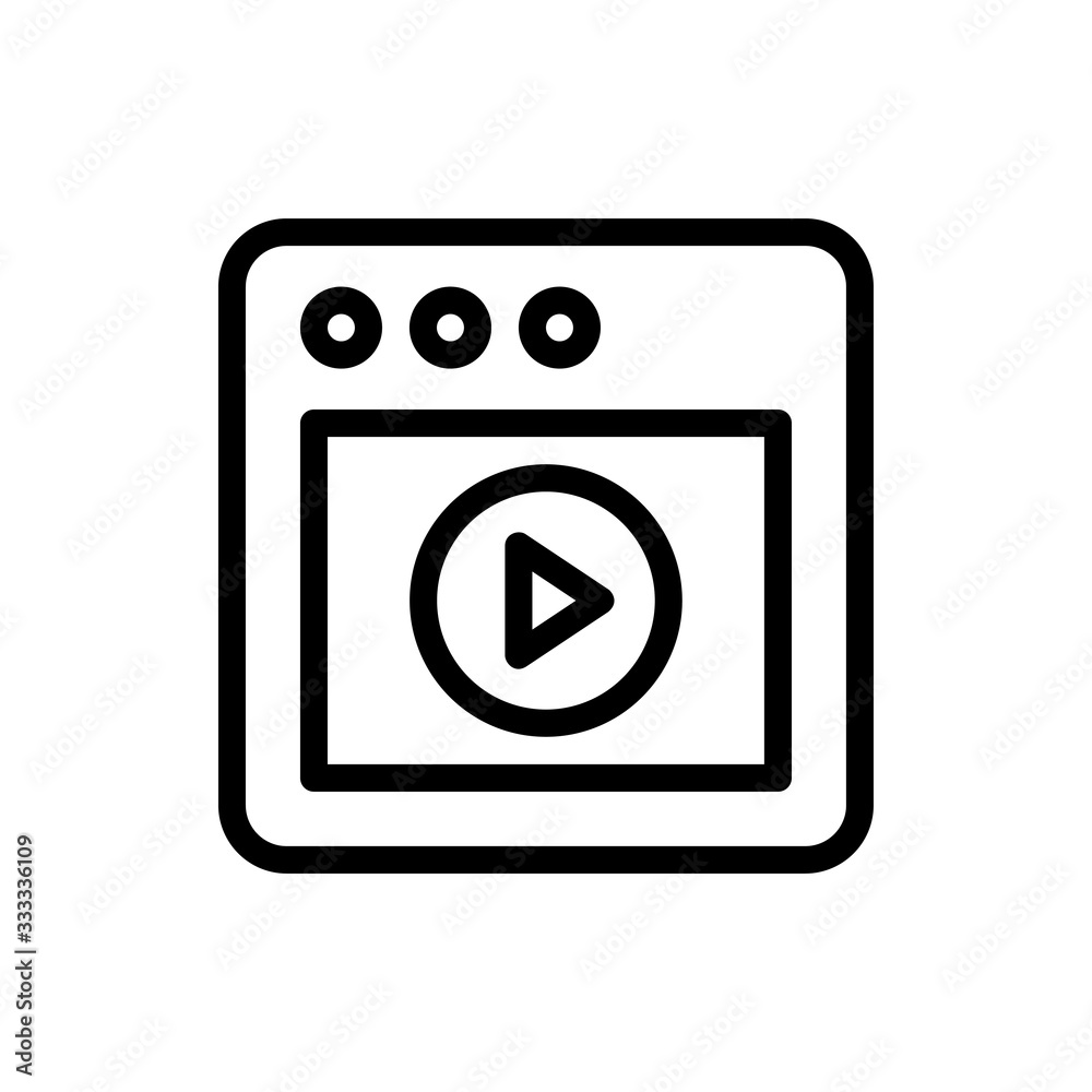 Media Player Vector Icon Line Illustration Media Player Vector Icon Line Illustration