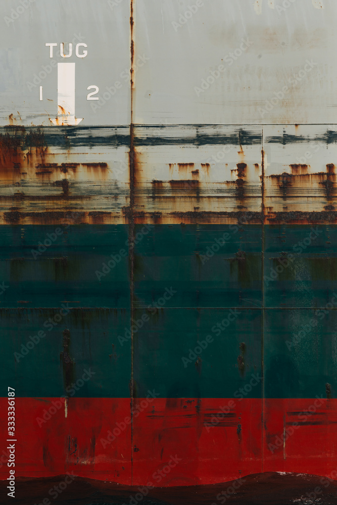 side of a large ship - closeup side of a large ship - closeup