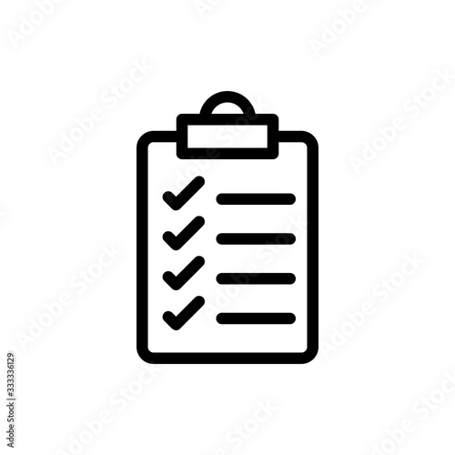 Checklist Vector Icon Line Illustration