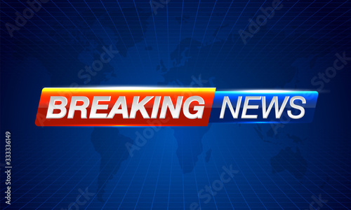 Breaking News on World Map Background. Planet News Background Business Technology. Vector illustration template for your design.