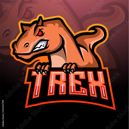 T-Rex mascot esport logo design