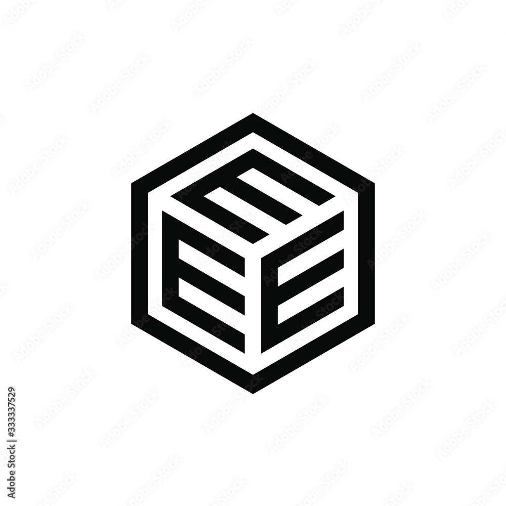 EEE letter with hexagon logo design vector Stock-Vektorgrafik | Adobe Stock