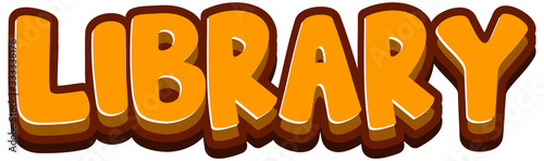 Font design for word library on white background