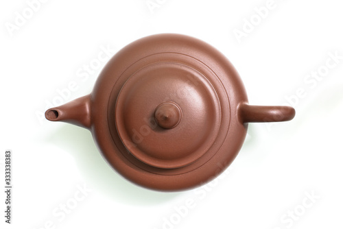 Yixing clay teapot with white background