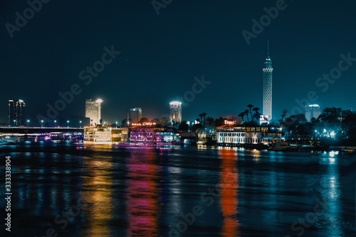 City skyline at night