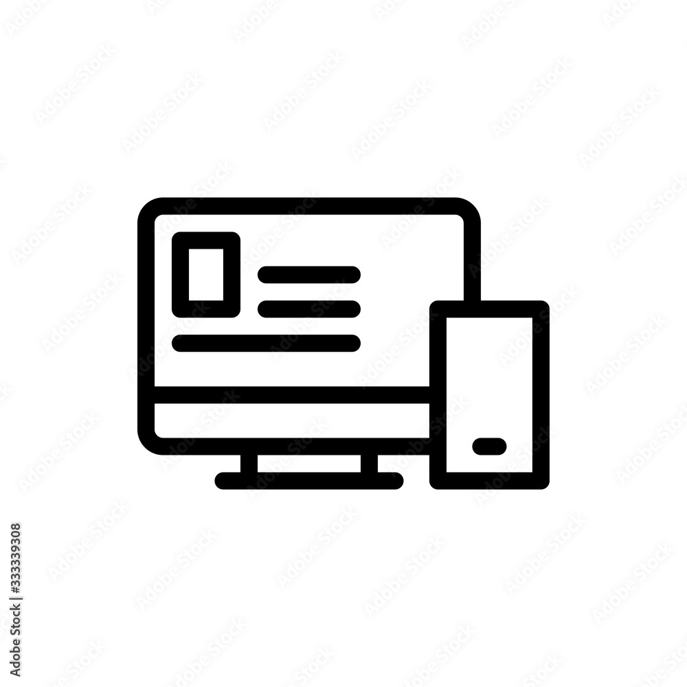 Responsive Vector Icon Line Illustration Responsive Vector Icon Line Illustration