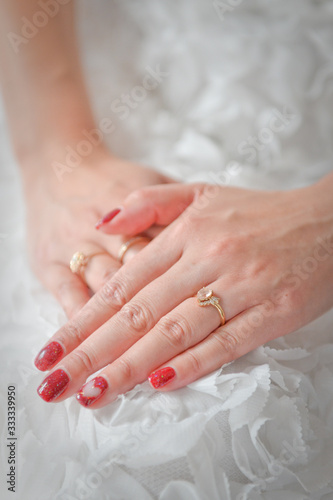 Closeup shot of wedding or engagement ring