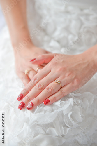 Closeup shot of wedding or engagement ring