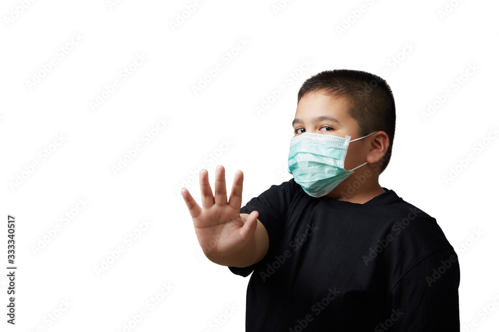 Asian boy wearing the mask Asian boy wearing the mask