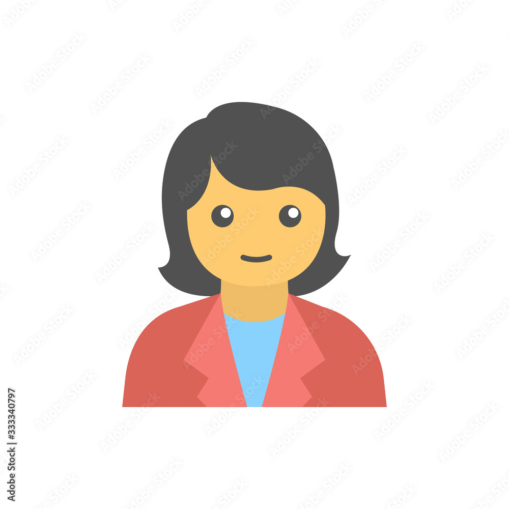 Businesswoman Vector Filled colour Icon Illustration Businesswoman Vector Filled colour Icon Illustration