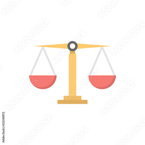Justice Scale Vector Filled colour Icon Illustration