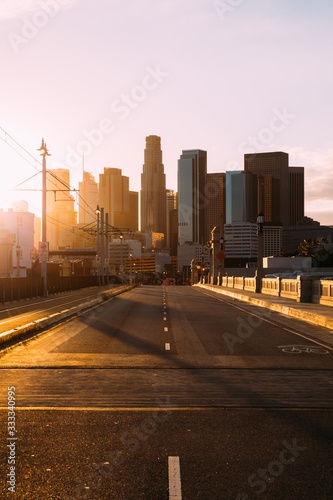 Downtown Los Angeles without traffic (due to the coronavirus emergency)