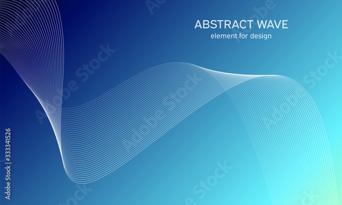Abstract wave element for design. Digital frequency track equalizer. Stylized line art background. Colorful shiny wave with lines created using blend tool. Curved wavy line, smooth stripe Vector