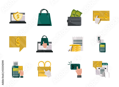 payments online, money finance commerce technology icons set flat icon shadow