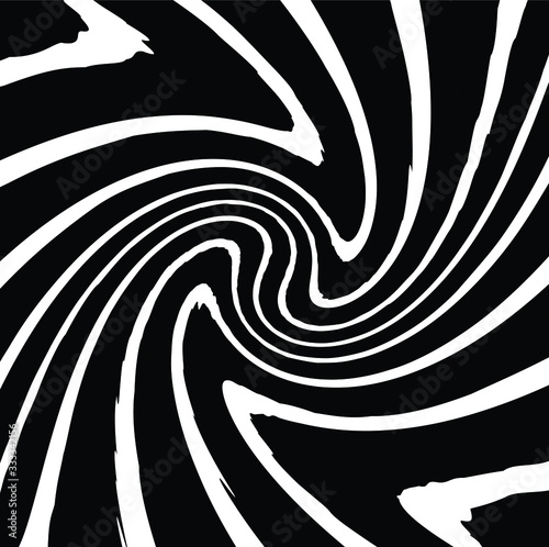Abstract psychedelic stripes for digital wallpaper design. Line art pattern. Trendy texture. Monochrome design. Vector print template. Geometry curve lines pattern. Futuristic concept