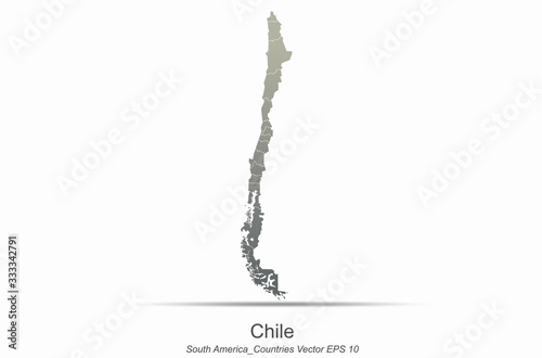 chile map. south america map. south american countries map. latin america vector.