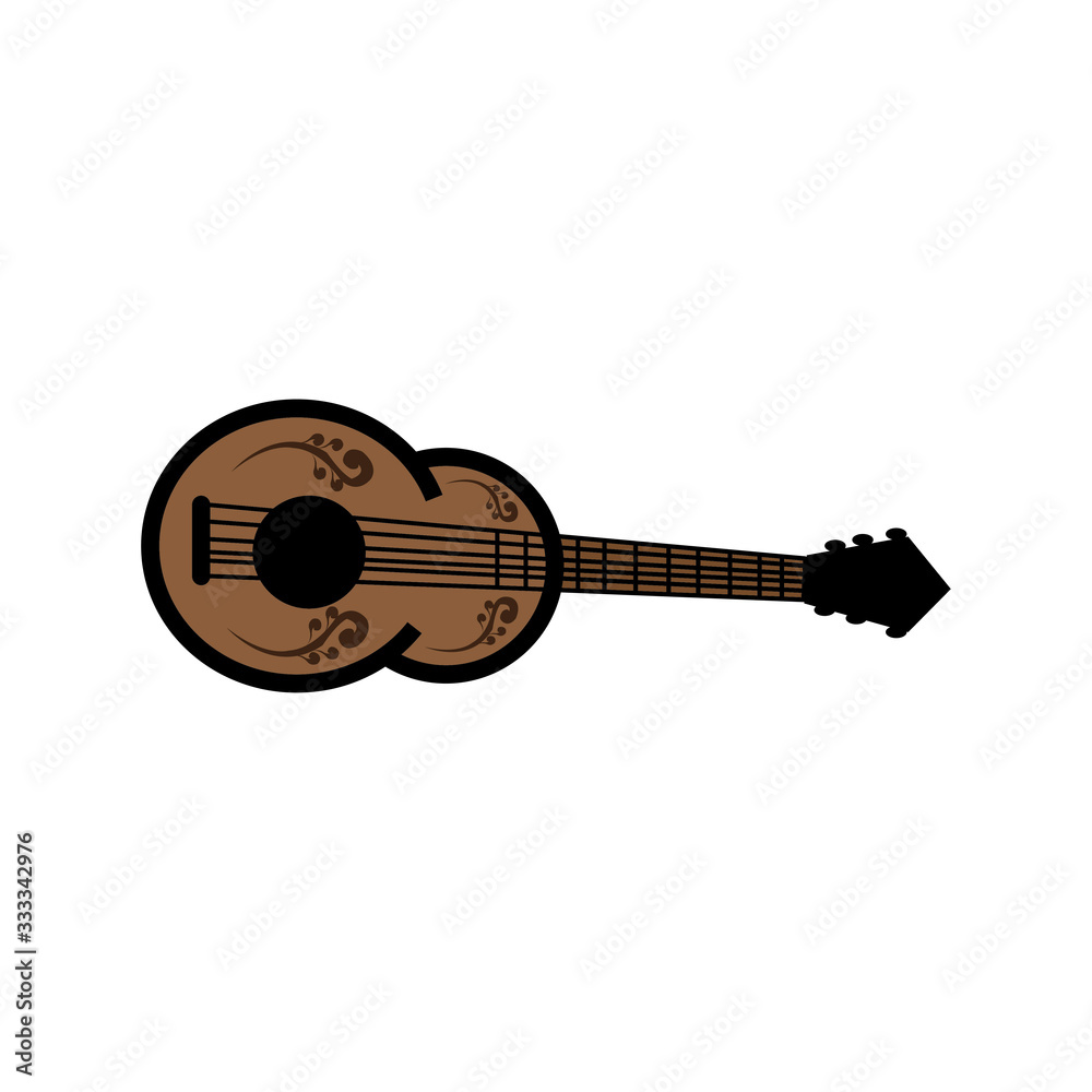 guitar simple color vector design icon