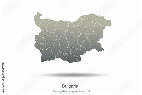 bulgaria map. europe map. european countries vector map with gray gradient.. 