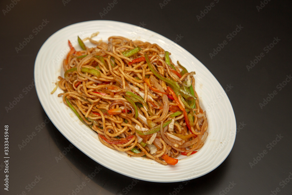 pasta with meat from chinese cuisine