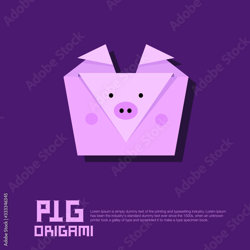 Cute animal in origami style vector illustration. simple shape drawing for greeting card or decoration poster. 