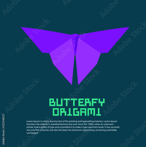 Cute animal in origami style vector illustration. simple shape drawing for greeting card or decoration poster. 